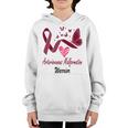 Arteriovenous Malformation Warrior Butterfly Funny Unicorn Burgundy Ribbon Arteriovenous Malformation Support Arteriovenous Malformation Awareness Youth Hoodie