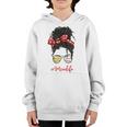 Baseball Softball Momlife Mom Messy Bun Afro Mom Mothers Day Youth Hoodie