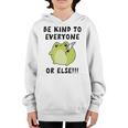 Be Kind To Everyone Or Else Funny Cute Frog With Knife Youth Hoodie