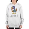 Just Wing It Duck Puns Quack Puns Duck Jokes Puns Funny Duck Puns Duck Related Puns Youth Hoodie