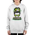 One Lucky Nurse Irish Leopard Messy Bun St Patricks Day Youth Hoodie