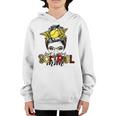 Softball Mom Leopard Mom Messy Hair Bun Mothers Day Youth Hoodie