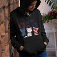 Red White Blue Cat Usa Flag 4Th Of July Patriotic Cat Lover Youth Hoodie
