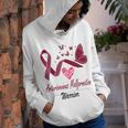 Arteriovenous Malformation Warrior Butterfly Funny Unicorn Burgundy Ribbon Arteriovenous Malformation Support Arteriovenous Malformation Awareness Youth Hoodie