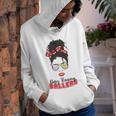 Baseball Busy Raising Ballers Momlife Mom Messy Bun Afro Mom Mothers Day Youth Hoodie