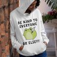 Be Kind To Everyone Or Else Funny Cute Frog With Knife Youth Hoodie