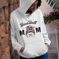 Bleached Baseball Mom Messy Bun Player Mom Mothers Day Youth Hoodie