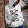 I Am A Lucky Son Because Im Raised By A Freaking Awesome Mom Shes A Bit Crazy And Scares Me V2 Youth Hoodie