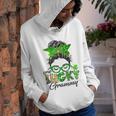 One Lucky Grammy St Patricks Day Messy Bun Mom Irish Youth Hoodie