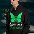 Glaucoma Awareness Butterfly Green Ribbon Glaucoma Glaucoma Awareness Youth Hoodie