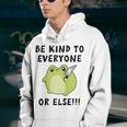 Be Kind To Everyone Or Else Funny Cute Frog With Knife Youth Hoodie