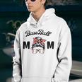 Bleached Baseball Mom Messy Bun Player Mom Mothers Day Youth Hoodie