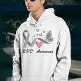 Borderline Personality Disorder Bpd Awareness Butterfly Grey Ribbon Borderline Personality Disorder Bpd Awareness Youth Hoodie