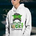 One Lucky Grammy St Patricks Day Messy Bun Mom Irish Youth Hoodie