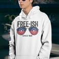 Premium Free-Ish Juneteenth Celebrate Black Freedom Free-Ish 1865 Messy Bun Afro Mom Youth Hoodie