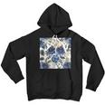 Pattern Watercolor Flower Navy Blue Youth Hoodie