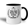 Official This Girl Runs On Caffeine And Sarcasm Accent Mug