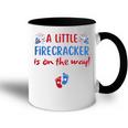 Womens 4Th Of July Pregnancy A Little Firecracker Is On The Way Accent Mug