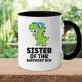 Dinosaur Birthday Sister Of The Birthday Boy Accent Mug