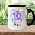 Kids This Girl Is Now 10 Double Digits 10Th Birthday 10 Year Old Accent Mug