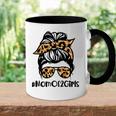 Mom Of 2 Girls Mothers Day Daughter Mom Life Messy Bun Accent Mug