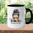 Sweet Summer Time 2Nd Grade Teacher Messy Bun Beach Vibes Accent Mug