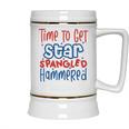 Funny Drunk 4Th Of July Time To Get Star Spangled Hammered Ceramic Beer Stein