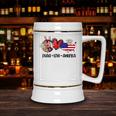 Peace Love America Usa Map Daisy Patriotic 4Th Of July Ceramic Beer Stein