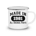 1981 Birthday Made In 1981 All Original Parts Camping Mug