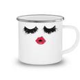 Black Eyelashes Red Lips Mother Day Gift Birthday Holiday Christmas Camping Mug