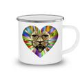 Colored Lion Heart Camping Mug