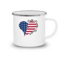 Faith Family Freedom American Flag Heart 4Th Of July Camping Mug