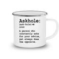 Funny Askhole Definition Dictionary Word Gag Sarcastic V3 Camping Mug