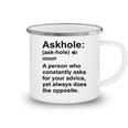 Funny Askhole Definition Dictionary Word Gag Sarcastic V4 Camping Mug