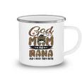 God Gifted Me Two Titles Mom And Nana Leopard Camping Mug