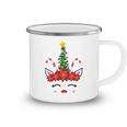 New Christmas Unicorn Face Santicorn Poinsettia Crown Cute V2 Camping Mug