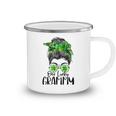 One Lucky Grammy Messy Bun Lucky Shamrock St Patricks Day Camping Mug