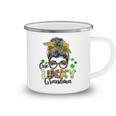 One Lucky Grandma Shamrock Plaid Leopard St Patricks Day Camping Mug