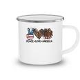Peace Love America Sunflower Leopard Usa Flag 4Th Of July Camping Mug