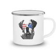 Saint Bernard Dog Sunglasses Flag American 4Th Of July Funny Camping Mug