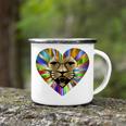 Colored Lion Heart Camping Mug