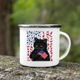 Funny Black Cat Independence Flag 633 Shirt Camping Mug