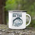 Happiness Is A Big Fish And A Witness Fisherman Dad Blue Camping Mug