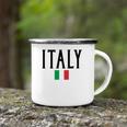 Italy Flag Vintage Black Text Festa Della Repubblica Camping Mug
