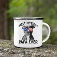 Mens Best Pitbull Papa Ever Dog Dad American Flag 4Th Of July Camping Mug