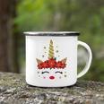 New Christmas Unicorn Face Santicorn Poinsettia Crown Cute Camping Mug