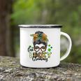 One Lucky Grammy Shamrock Plaid Leopard St Patricks Day Camping Mug