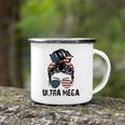 Pro Trump Ultra Maga Messy Bun Vintage Usa Flag Camping Mug