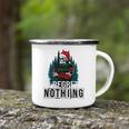 Skeleton Santa I Regret Nothing Christmas Camping Mug