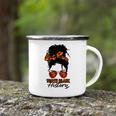 Teacher African Women Messy Bun Teach Black History Month Camping Mug